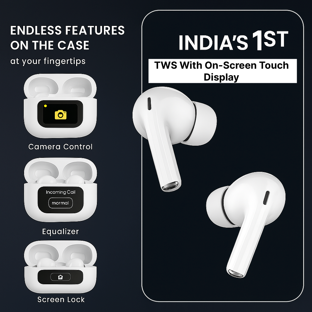 Ecoteck Touch Display Earbuds – Smarter Sound, Sleeker Style